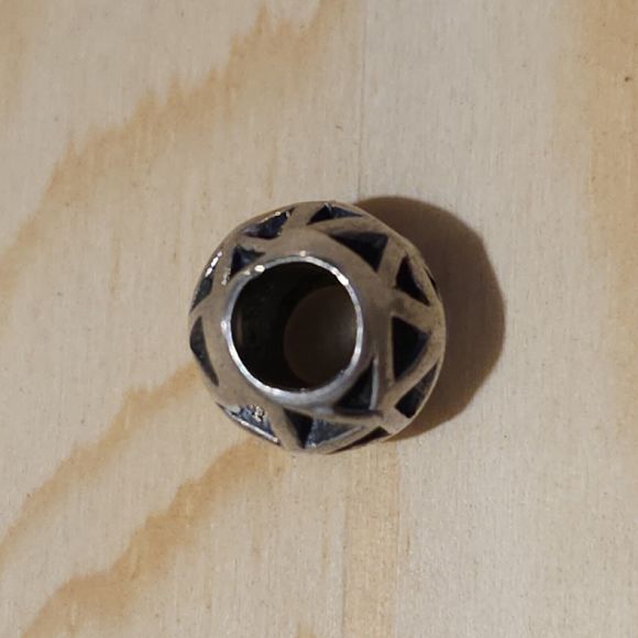 AUTHENTIC RETIRED TROLLBEADS 925 Signed LAA 11205 Triangles Star Bead Charm - Picture 3 of 5